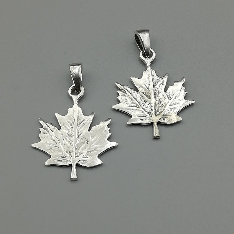 1 Sterling Silver Maple Leaf Pendant 925 Sterling Silver Etsy Canada
