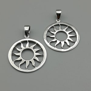 1 Sterling Silver Sun Pendant 925 Sterling Silver Pendants - Etsy