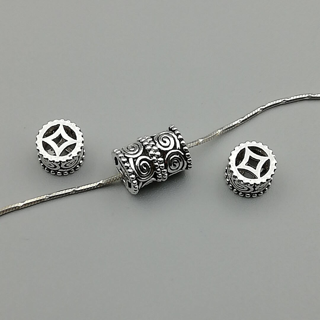 4 Sterling Silver Filigree Beads 925 Sterling Silver Beads Etsy