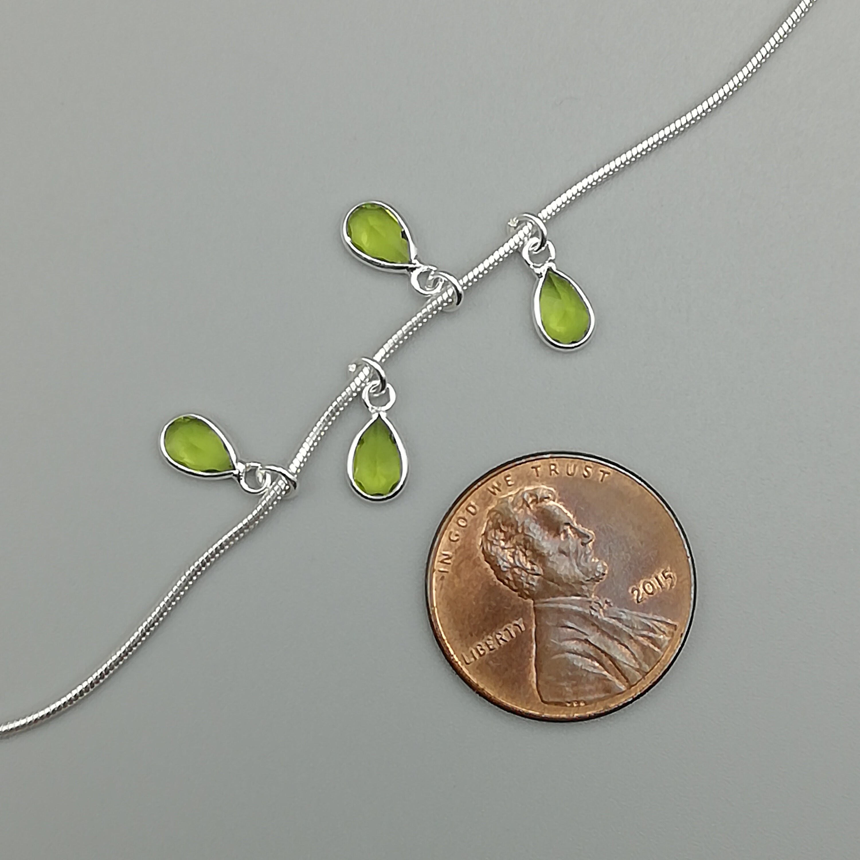 4 Sterling Silver Lime Green Gemstone Charms Teardrop Etsy