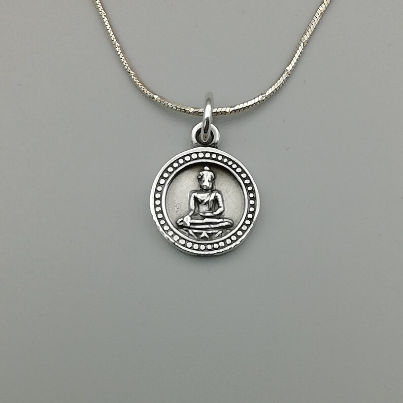 1 Sterling Silver Meditating Buddha Coin Pendant 925 - Etsy