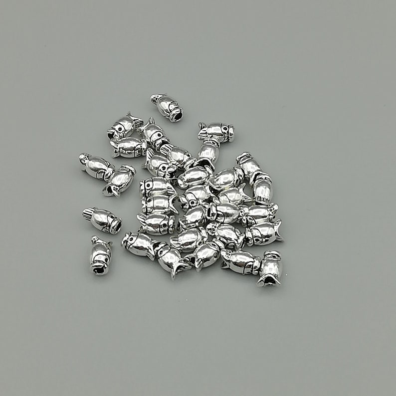 7 Sterling Silver Fish Beads 925 Sterling Silver Beads Etsy
