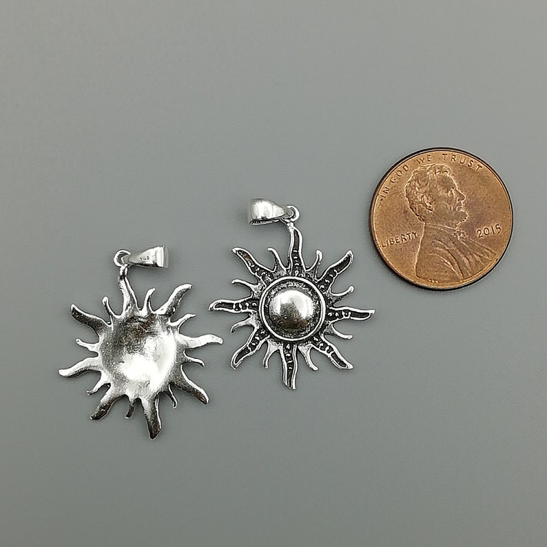 1 Sterling Silver Sun Pendant 925 Sterling Silver Pendants Etsy