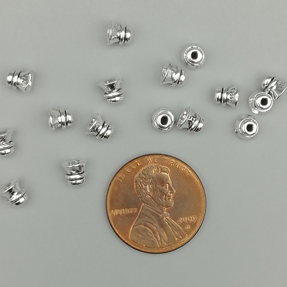 10 Sterling Silver Cone Bead Caps 925 Sterling Silver Bead Etsy