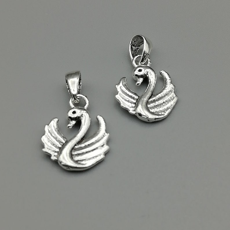 CHM133 2 Sterling Silver Swan Pendants 925 Sterling Silver Pendants