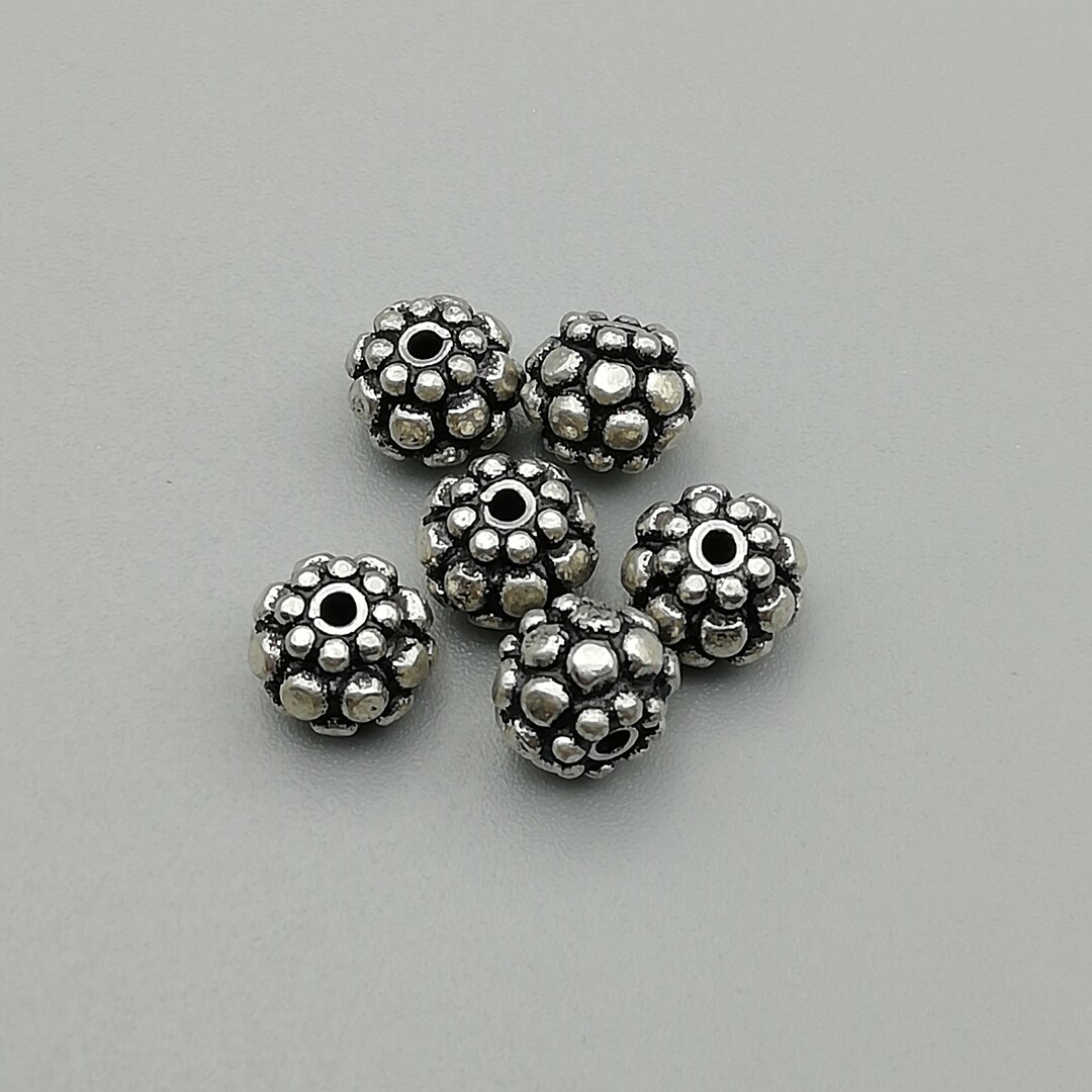 2 Sterling Silver Heavy Bali Beads 925 Sterling Silver Beads Etsy