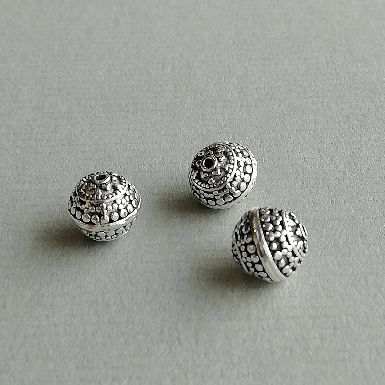 3 Sterling Silver 8mm Bali Style Beads 925 Sterling Silver - Etsy