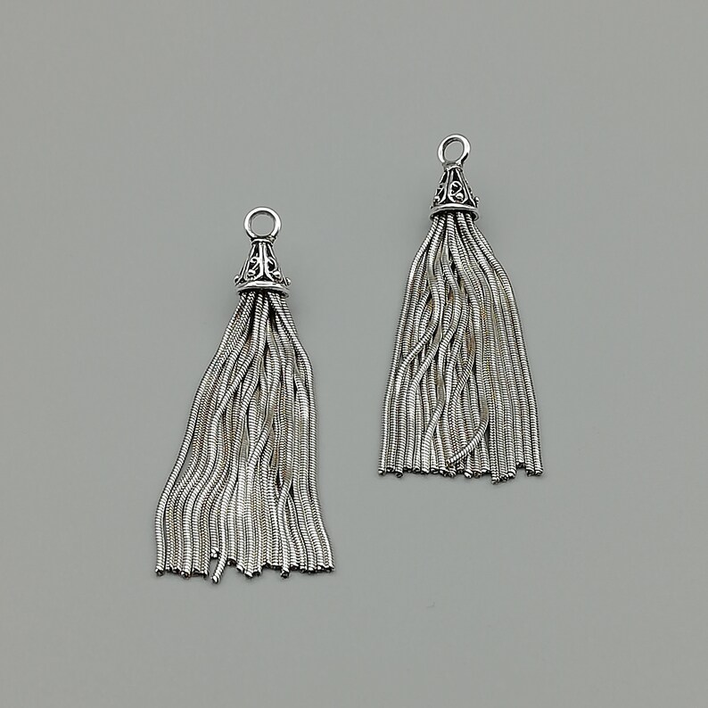1 Sterling Silver Tassel Pendant Sterling Silver Chain Etsy