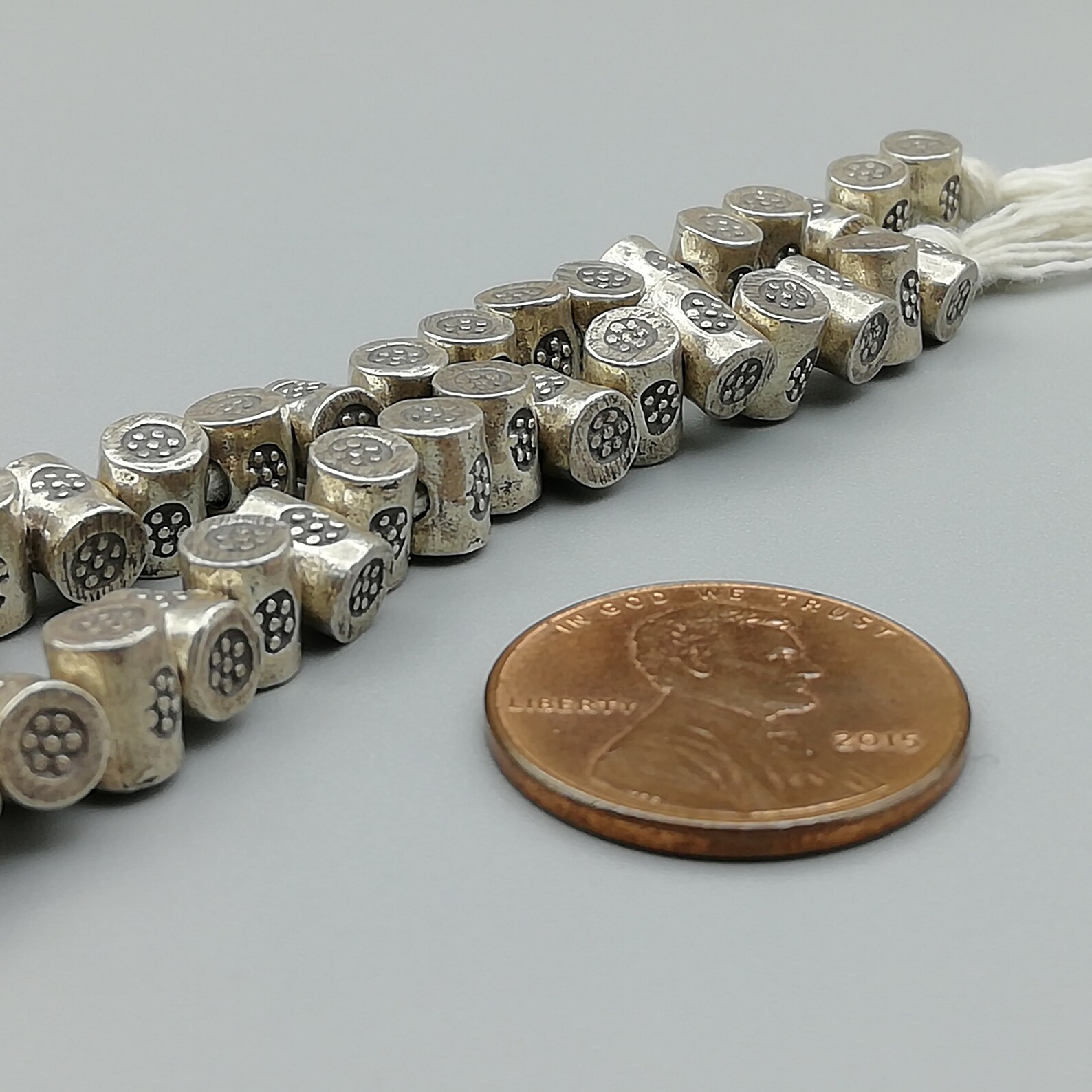 4 Sterling Silver Stamped Tubular Beads Silver Tube Beads Etsy