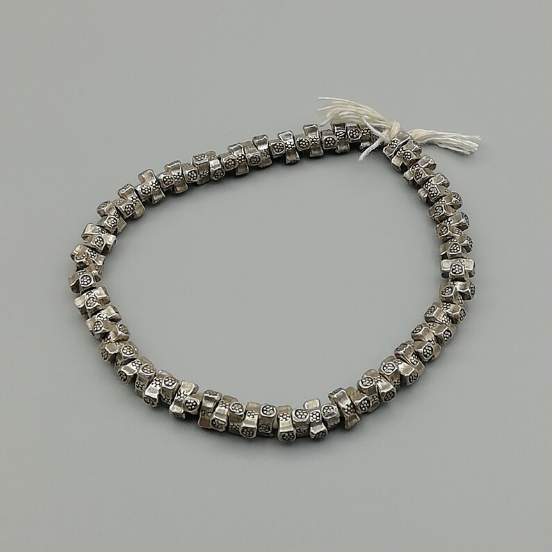 7 Sterling Silver Stamped Tubular Beads Silver Tube Beads Etsy