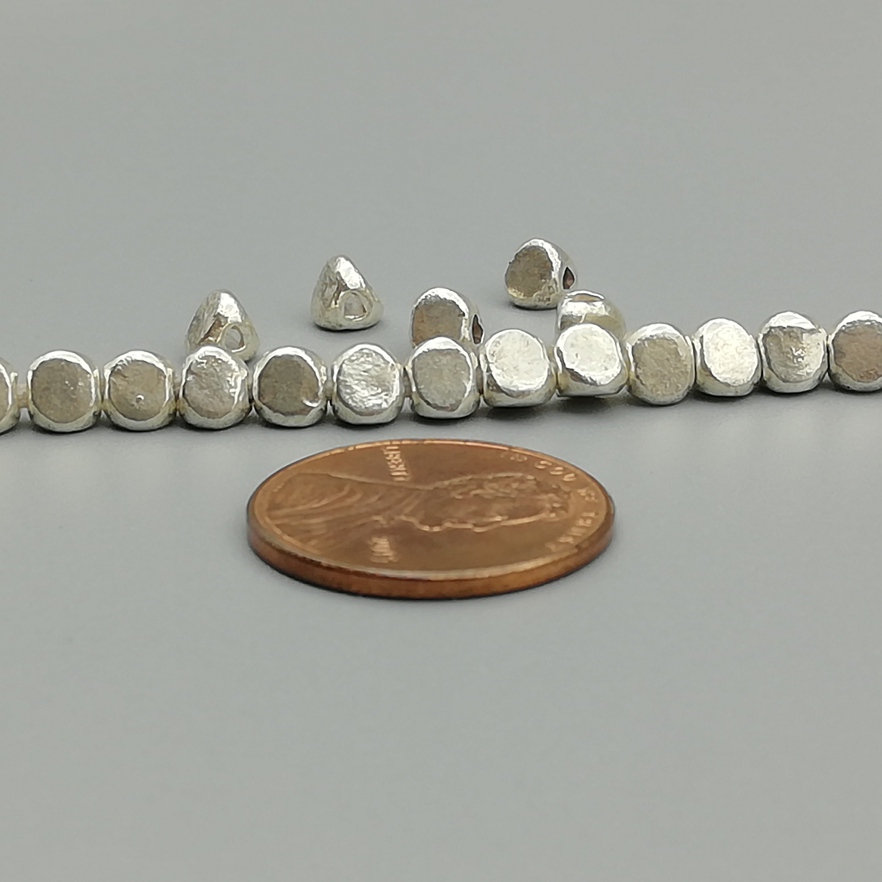 10 Sterling Silver Solid Nugget Beads 97 Sterling Silver Etsy