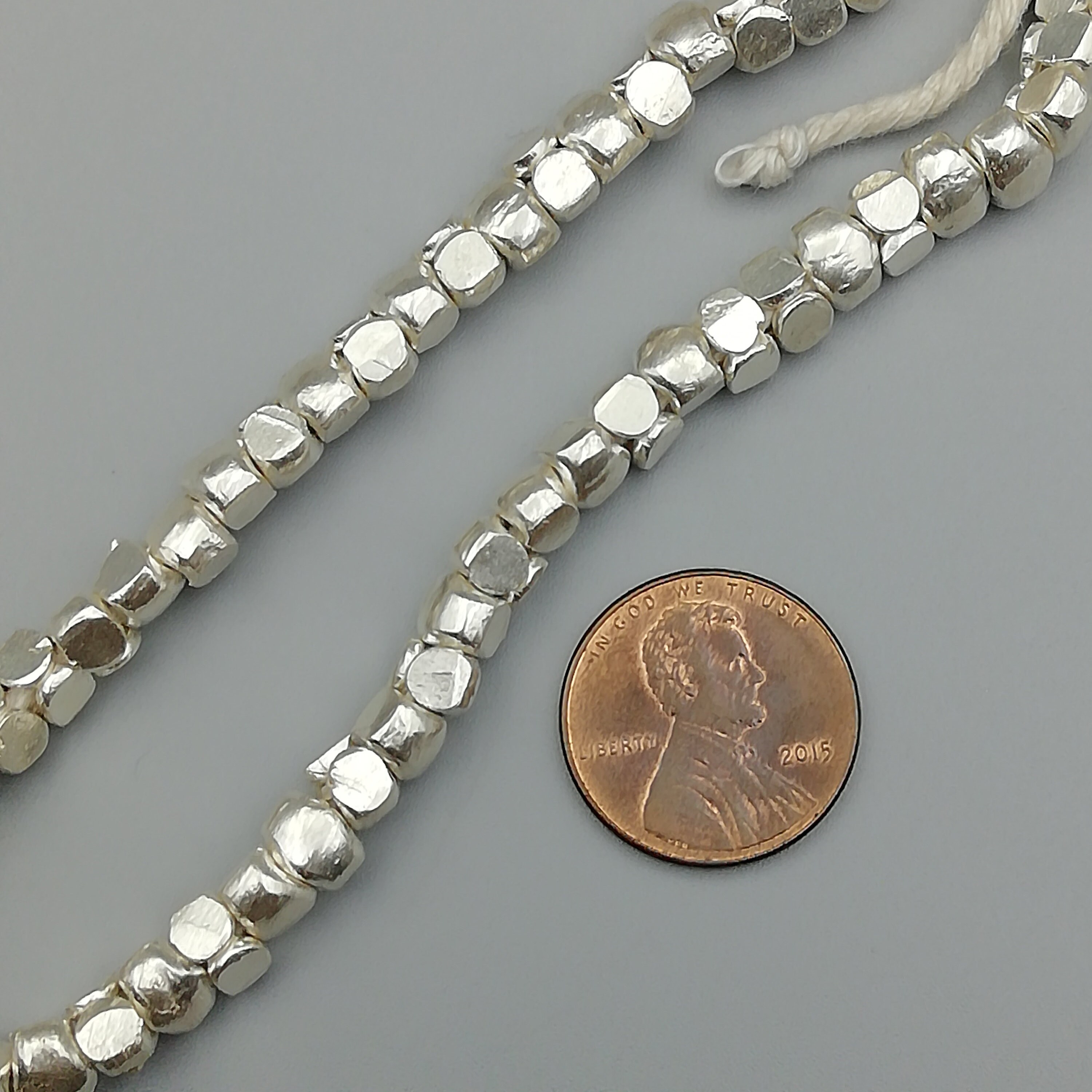 5 Sterling Silver Hammered Nugget Beads 97 Sterling Silver Etsy