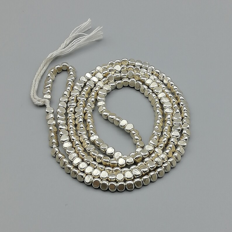 12 Sterling Silver Hammered Nugget Beads 97 Sterling Silver Etsy