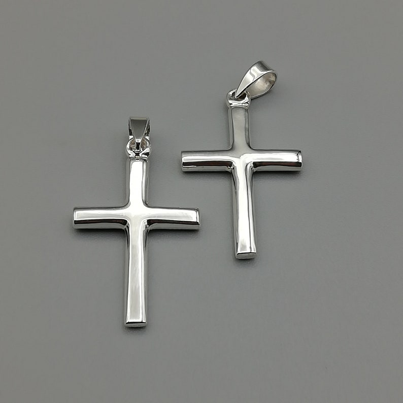 1 Sterling Silver Minimal Cross Pendant 925 Sterling Silver Etsy
