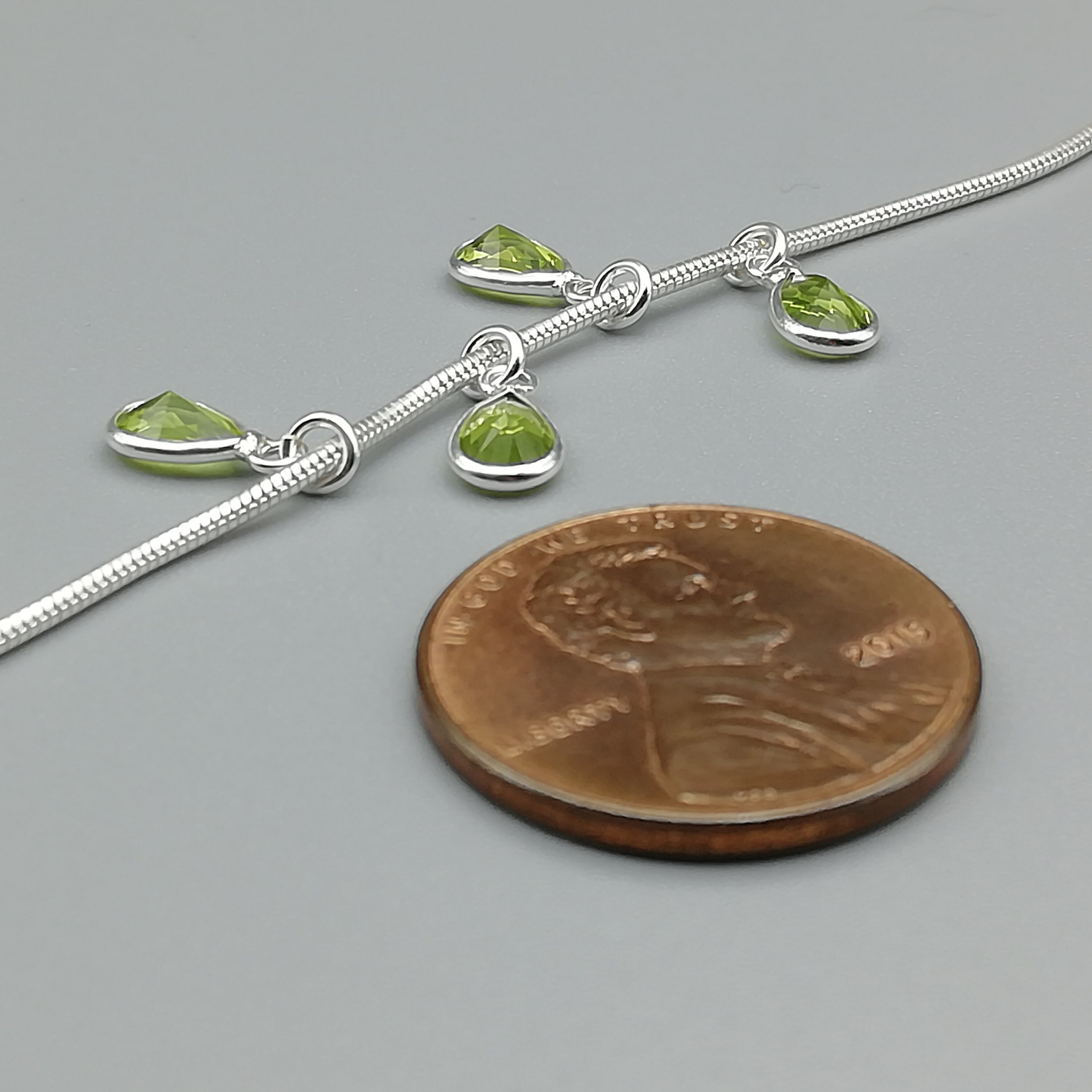 4 Sterling Silver Lime Green Gemstone Charms Teardrop Etsy