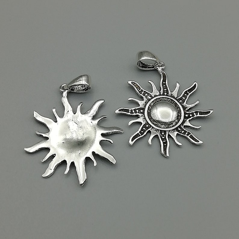 1 Sterling Silver Sun Pendant 925 Sterling Silver Pendants Etsy