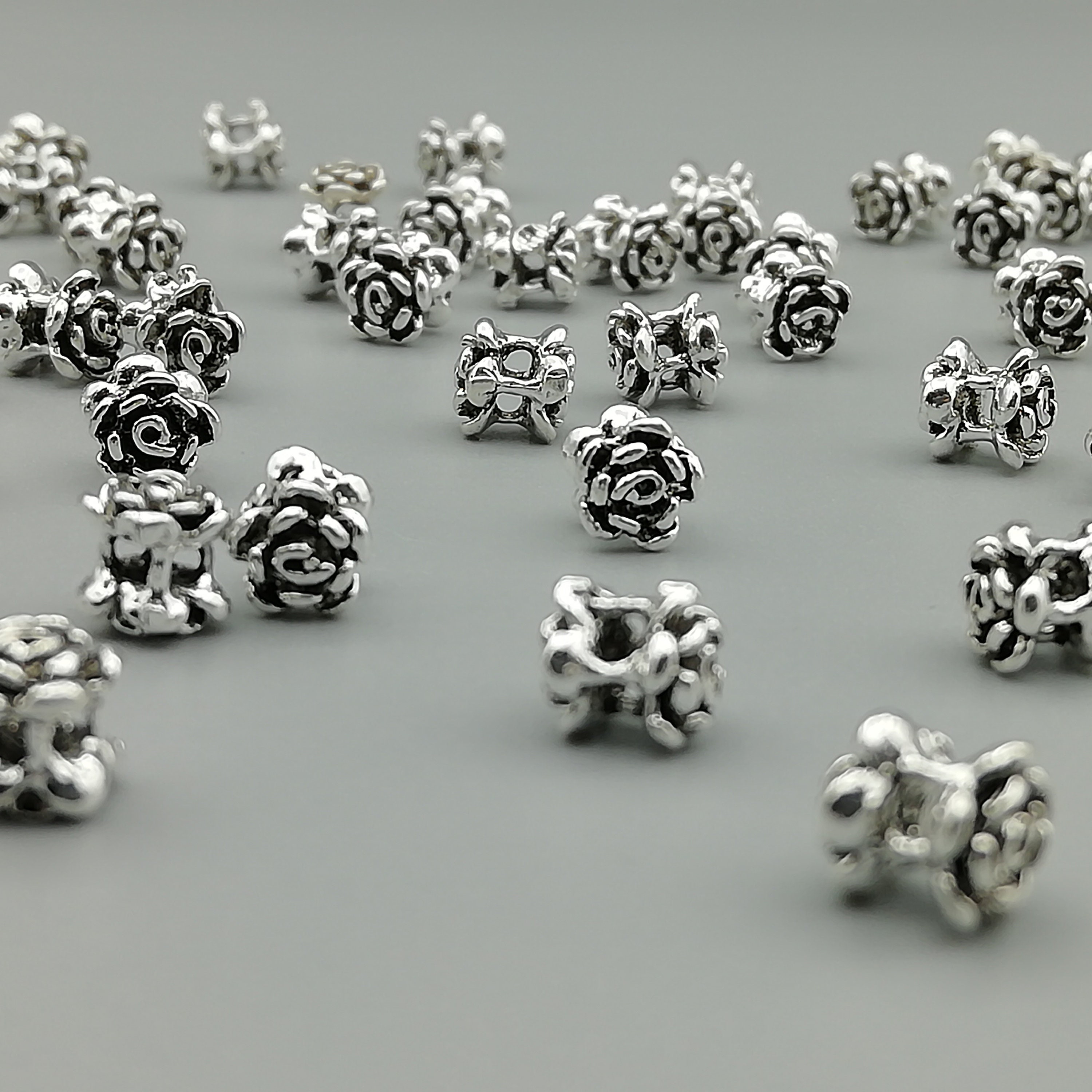 925 Sterling Silver Beads 5 Sterling Silver Flower Beads Etsy