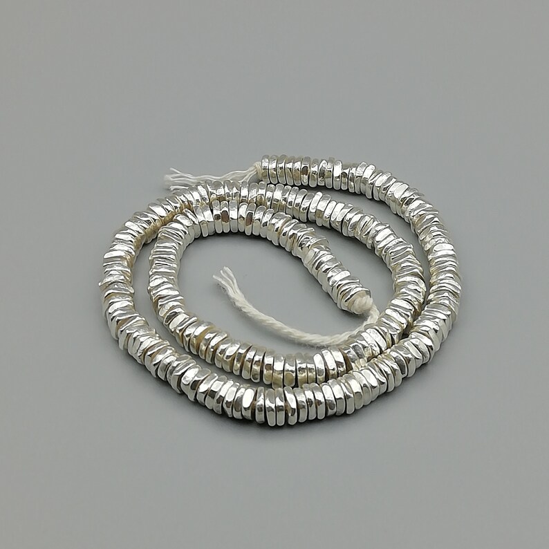 10 Sterling Silver Hammered Disk Beads 97 Sterling Silver Etsy