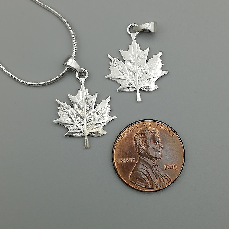 1 Sterling Silver Maple Leaf Pendant 925 Sterling Silver Etsy Canada