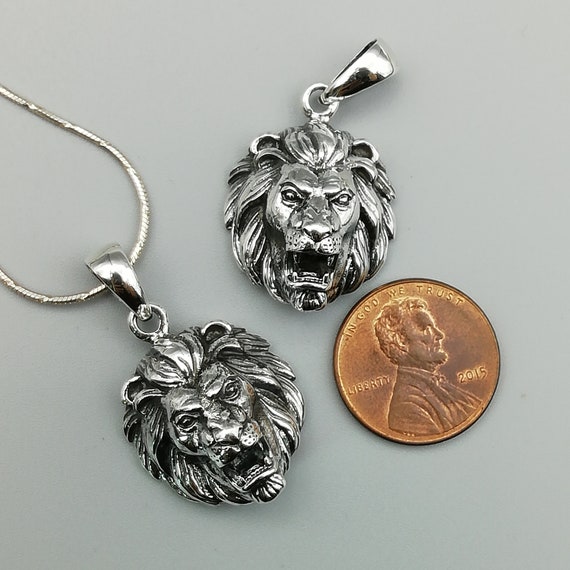 1 Sterling Silver Lion Head Pendant 925 Pendants Cp06 - Lion Head Sterling Silver Pendant 1 Sterling Silver Lion Head Pendant 925 Pendants Cp06 - Lion Head Sterling Silver Pendant