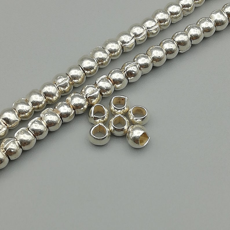 20 Sterling Silver Plain Hammered Donut Beads 97 Sterling Etsy