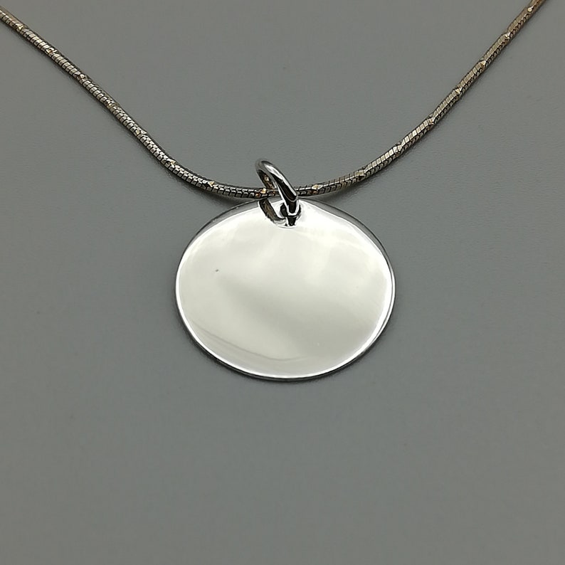 1 Sterling Silver Minimal Disk Pendant 925 Sterling Silver Etsy