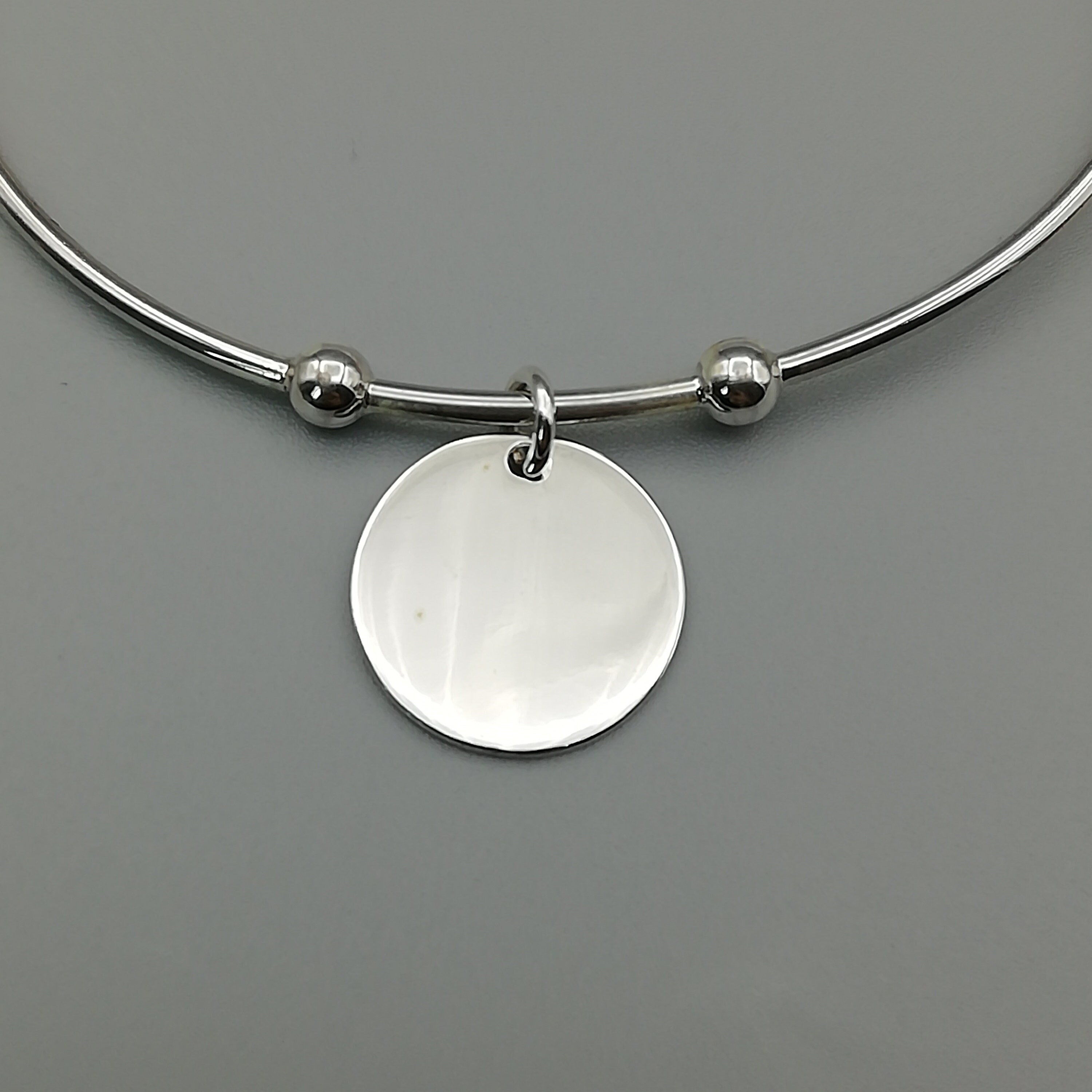 1 Sterling Silver Disc Bracelet 1.8mm Thick Bracelet B03 Etsy UK