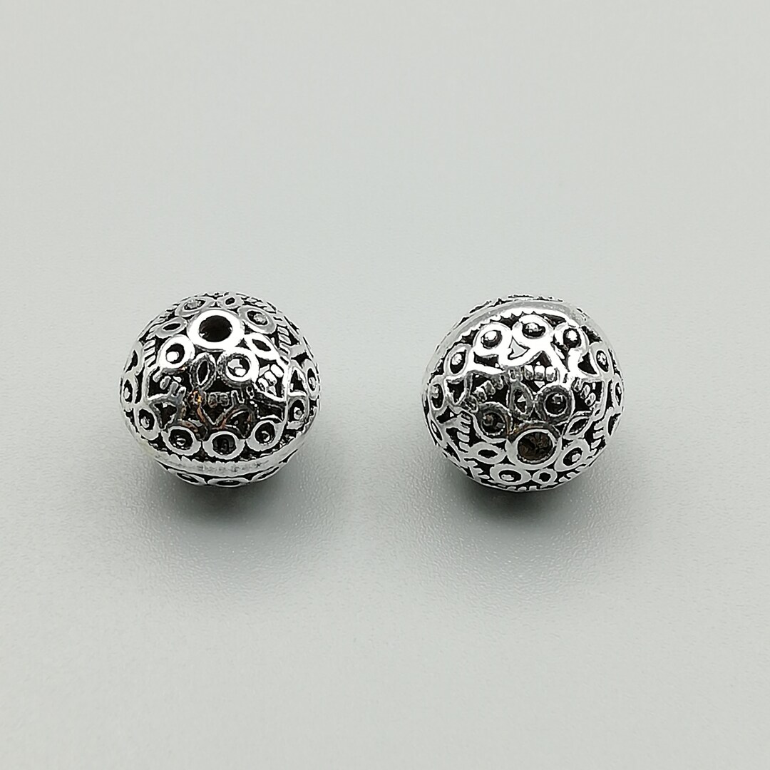 1 Sterling Silver 10mm Filigree Bead 925 Sterling Silver Etsy