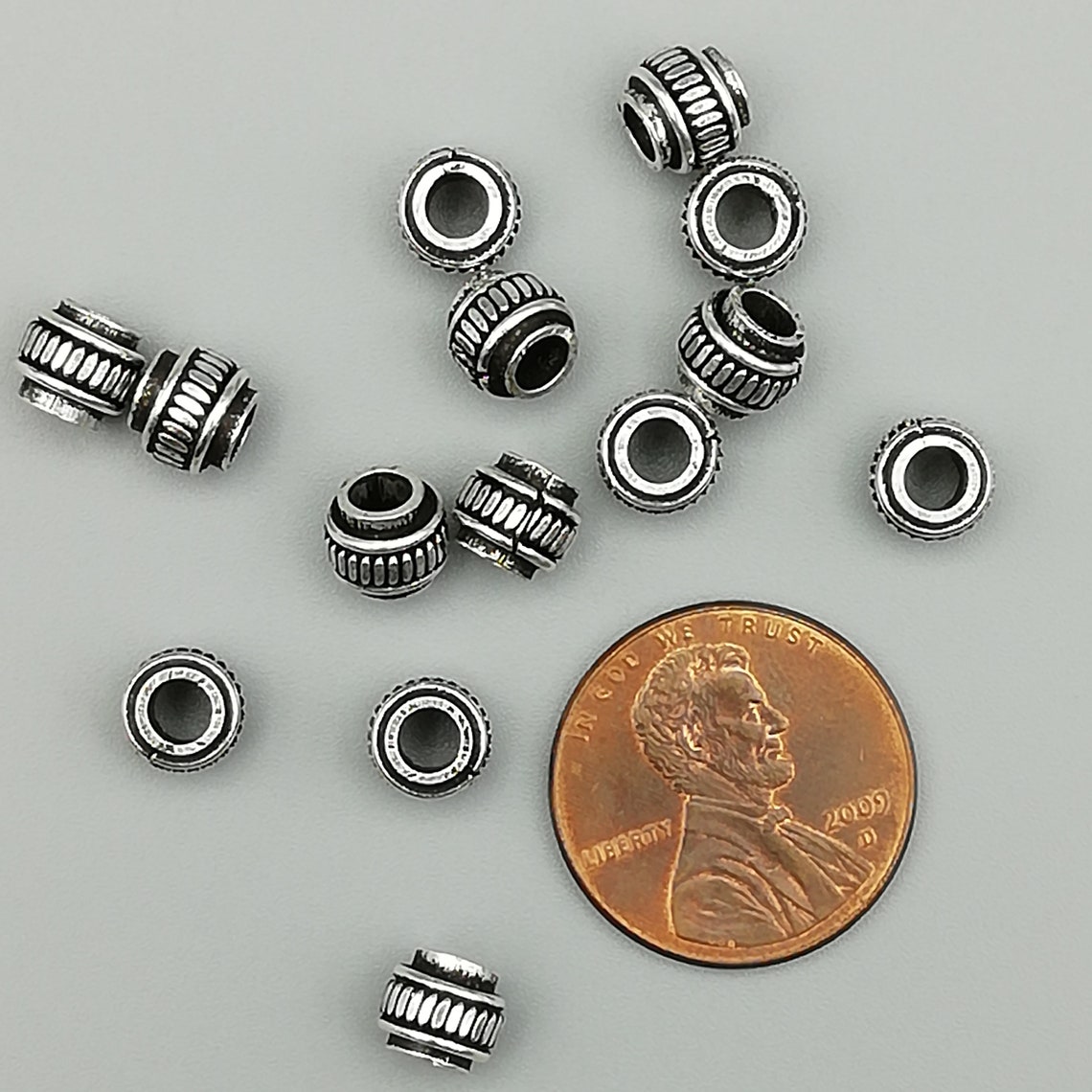 3 Sterling Silver 7mm Rondelle Beads 925 Sterling Silver Etsy Denmark