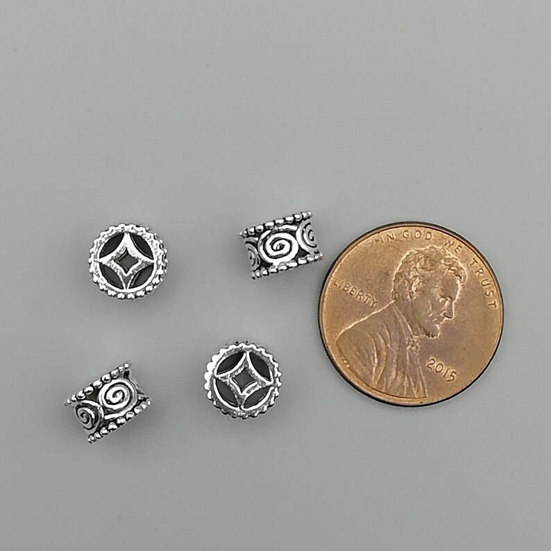 4 Sterling Silver Filigree Beads 925 Sterling Silver Beads Etsy