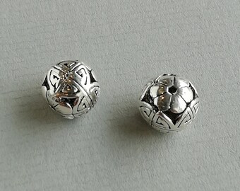 2 Sterling Silver Good Luck Beads Fortune Beads Fortunate - Etsy