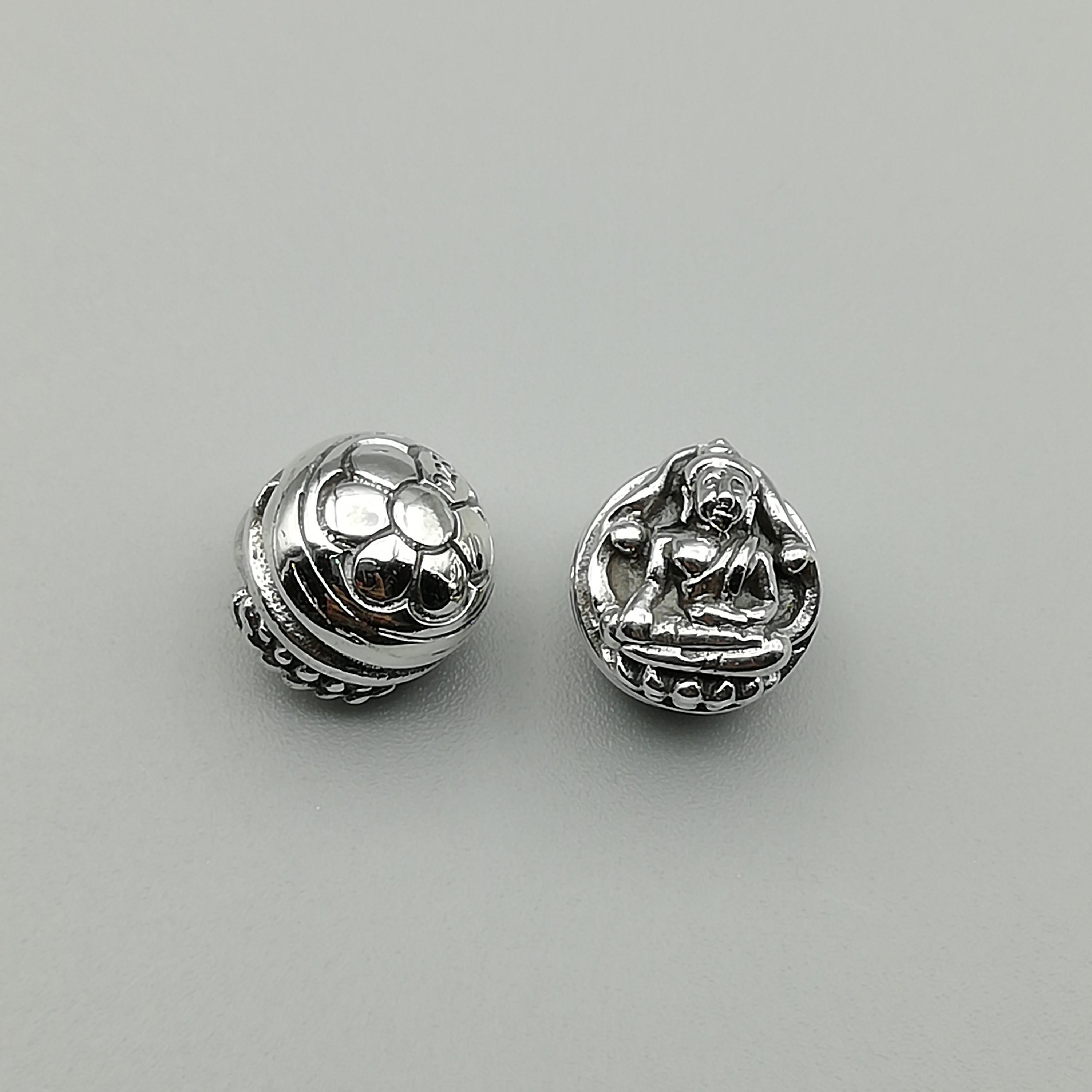 1 Sterling Silver 10mm Buddha Bead 925 Sterling Silver Beads | Etsy