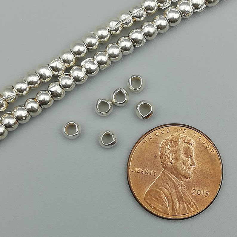 20 Sterling Silver Plain Hammered Donut Beads 97 Sterling Etsy