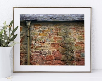 Scotland, Brick Wall, Old Building, Fine Art Photography Print, 8x10