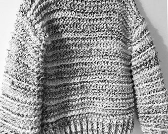 KNITTING PATTERN///Beginner Friendly///Chunky Oversize Sweater//Handknit Cozy Sweater/Winter Sweater pattern/The Shaun Sweater