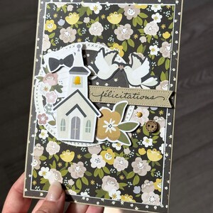 Carte Carton Félicitations Mariage Scrapbooking Papeterie