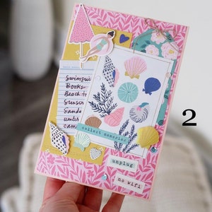 Carte Carton Été Coloré Estival Fête Anniversaire Plage
