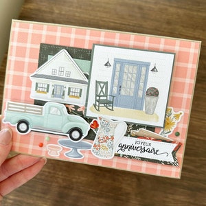 Carte d'anniversaire Bonne Fête Farmhouse Vintage Carton