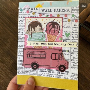Carte Carton Fête Amour Amitié Tacos Ice Cream