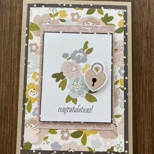Congratulations Card Wedding Love Carte en Carton Handmade Engagements
