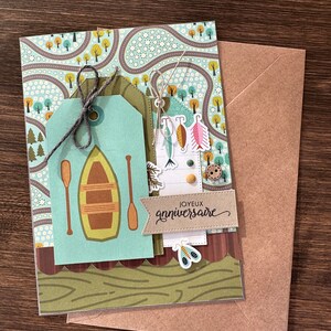 Carte de Fête Carton Cartari Papeterie à la main Scrapbooking Anniversaire Camping
