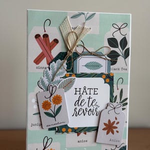 Carte Carton Merci Thé Je pense à toi Scrapbooking