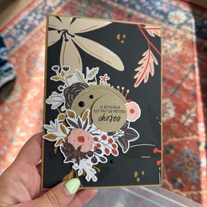 Carte Carton Bonne Fête Anniversaire Bonheur Fleurs