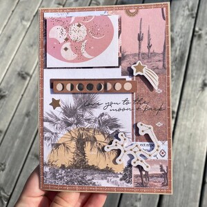 I love you to the moon and back Cardboard Moon Desert Stationery Love Card