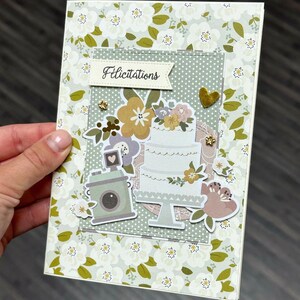 Carte Carton Félicitations Mariage Scrapbooking Papeterie