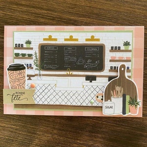 Carte Carton Bonne Fête Anniversaire Café Barista