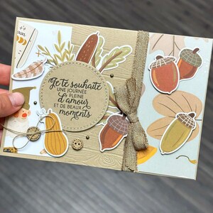 Carte Carton de Souhait Papeterie Scrapbooking Fleurs Automne