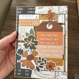 Carte Carton Happiness Bleu Voyage Fleurs
