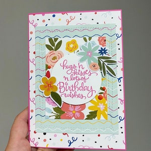 Happy Birthday Card Floral Scrapbooking Handmade Gift
