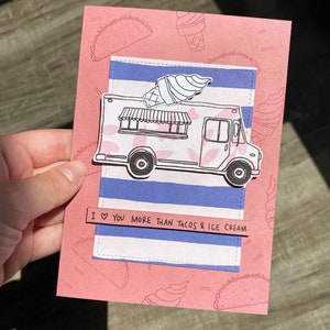 Carte Carton Fête Amour Amitié Tacos Ice Cream